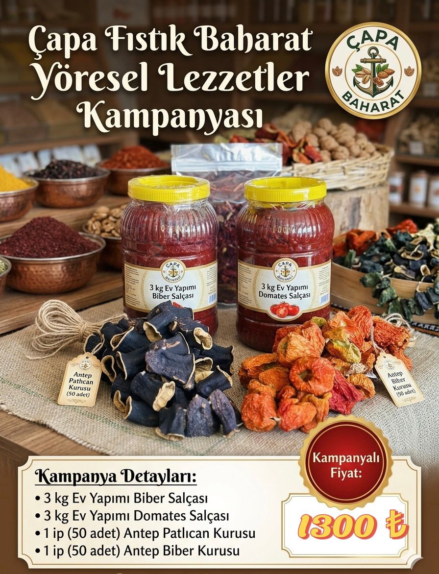 1kg Biber + 1kg Domates Salçası 2 ip Kurutmalık 